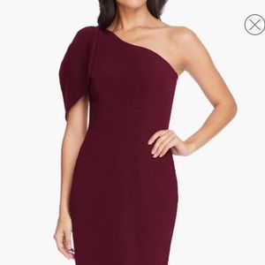 Dress The Population Tiffany One-Shoulder Dress Burgundy Size M